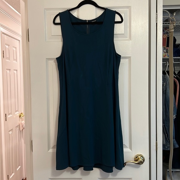 Torrid Teal Ponte A-Line Sleeveless Dress - Picture 1 of 7